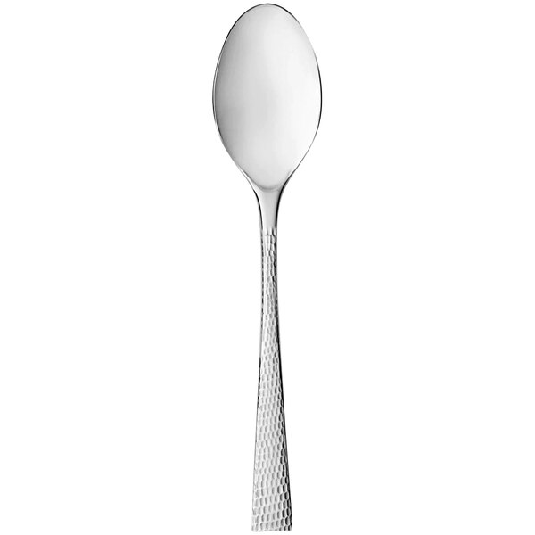 A Reserve by Libbey stainless steel dessert spoon with a handle.