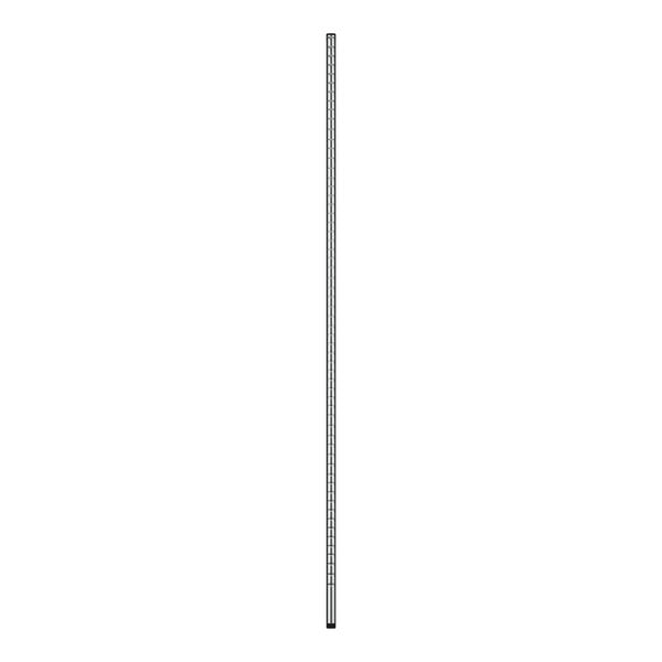 A long thin metal pole with black lines.