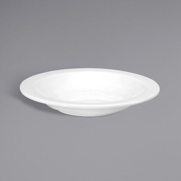 A white Oneida Shape 2000 porcelain pasta bowl.