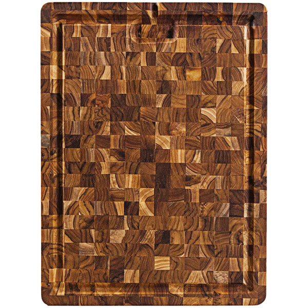 Teakhaus Smart 20" x 15" x 1 1/2" End Grain Teakwood Cutting Board with