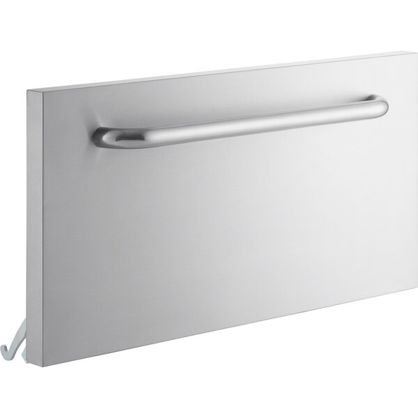 A stainless steel oven door handle for a Cooking Performance Group S36 range.
