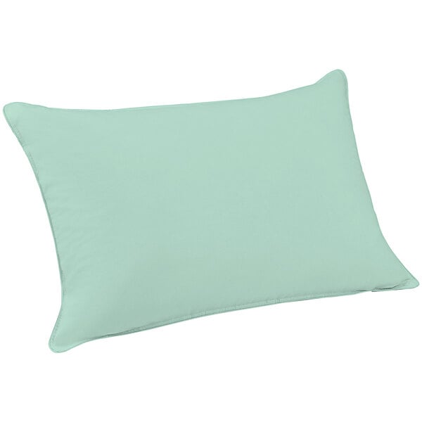 A light green Restful Nights Narlon standard size pillow on a white background.