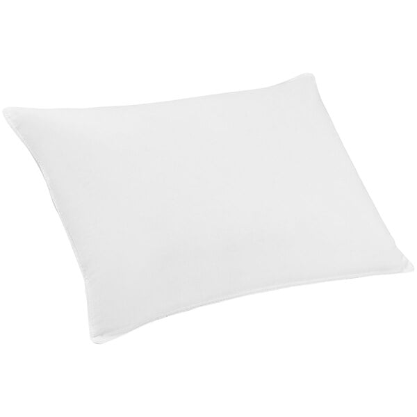 A white Restful Nights standard size pillow with antimicrobial cover.