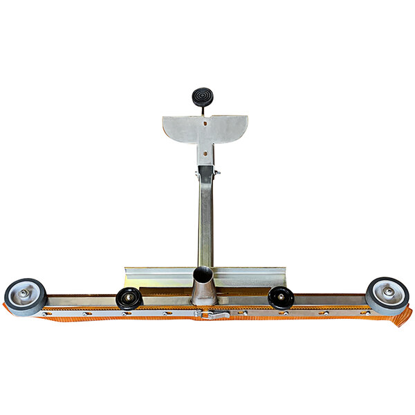 A Delfin front mounted squeegee assembly for a vacuum cleaner with wheels.