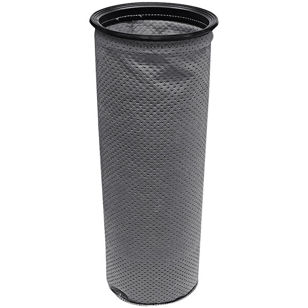 A grey filter cylinder with a black cap.