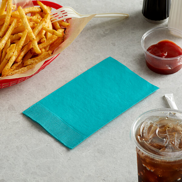 Choice 15" x 17" Teal 2-Ply Paper Dinner Napkin - 1000/Case