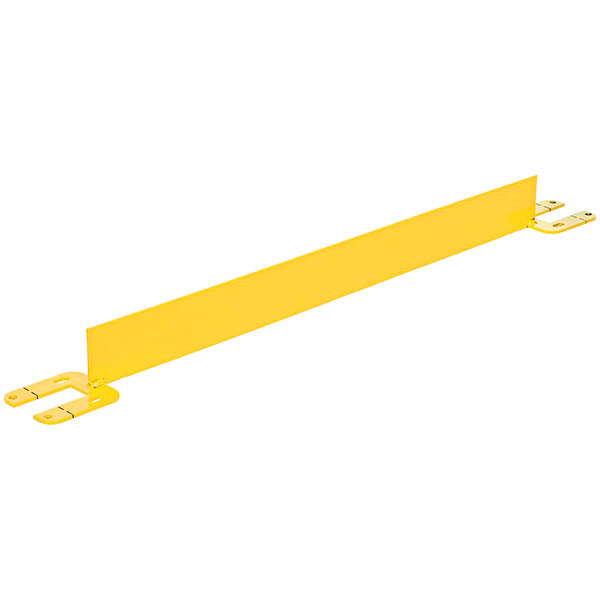 A yellow steel toe board with metal brackets.