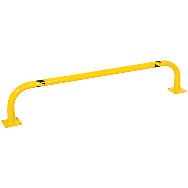 A yellow steel bar with black end caps.
