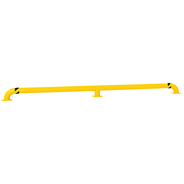 A yellow tube with black end caps and black markings on a white background.