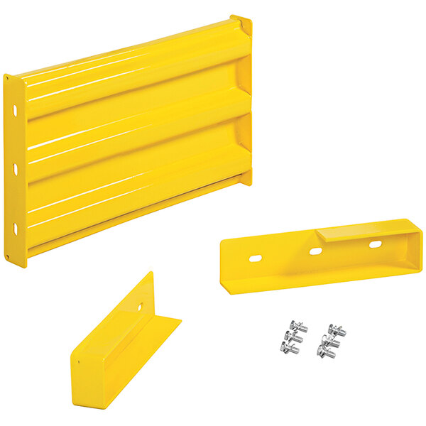 A yellow metal rectangular piece with holes.