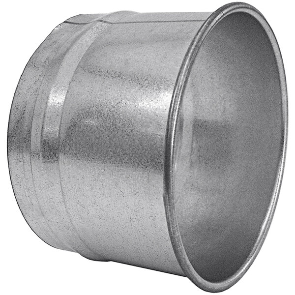 A Nordfab galvanized steel hose adapter with a round end.