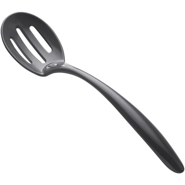 Bon Chef EZUse 13 1/2" Gunmetal Gray Melamine Slotted Serving Spoon M9458GM