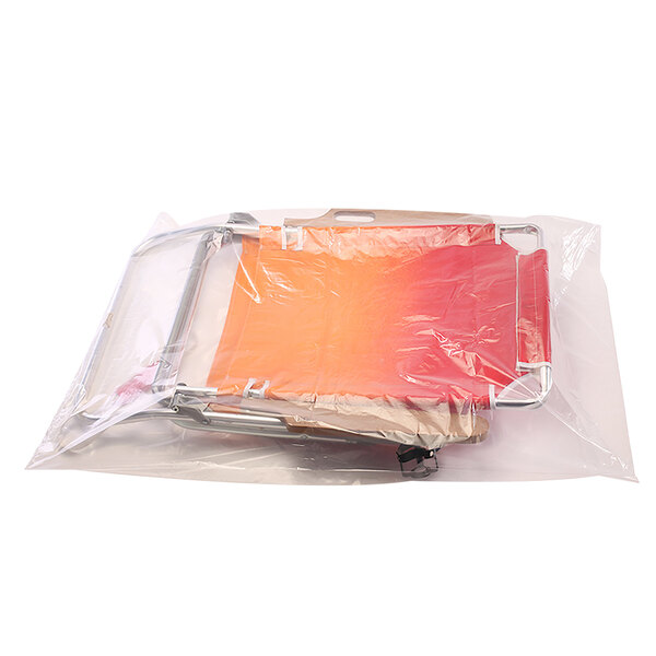 A clear plastic Lavex poly bag on a white background.