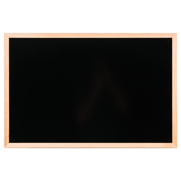 Aarco BOC2436NT-B OAK 24" x 36" Oak Frame Black Marker Board