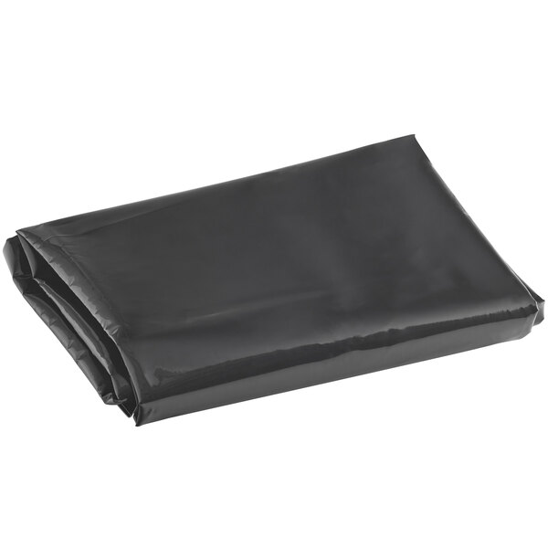 A black plastic Lavex poly bag on a white background.
