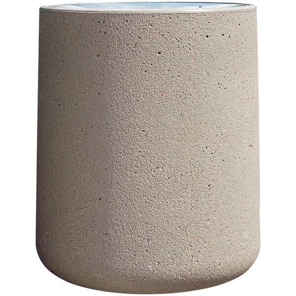Wausau Tile TF1175 31 Gallon Concrete Round Trash Receptacle with