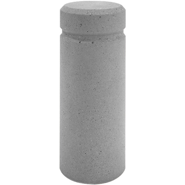 A gray concrete cylinder with a reveal line.