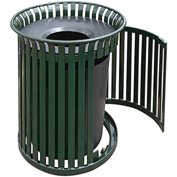 Wausau Tile MF3202 24 Gallon Flat Steel Round Trash Receptacle with