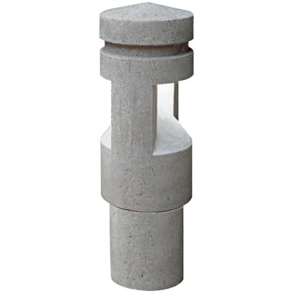 A Wausau Tile concrete pillar with a light.