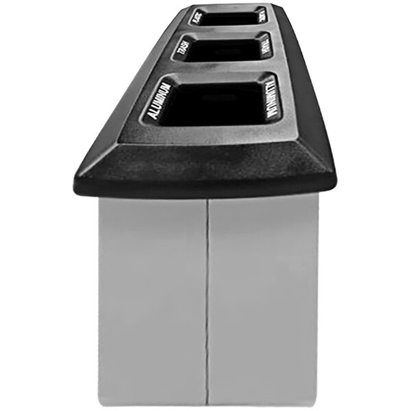Wausau Tile MF3402 3Stream 66 Gallon Aluminum Recycling Center with Plastic 3Hole Lid