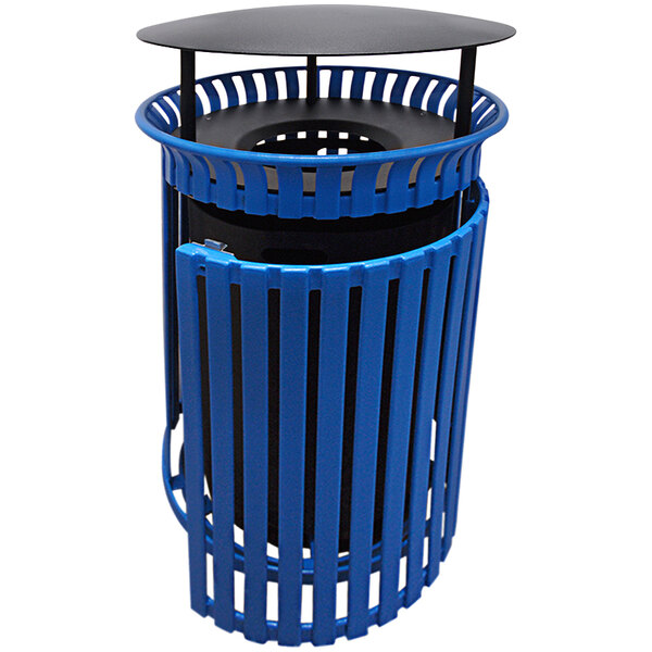 Wausau Tile MF3228 36 Gallon Flat Steel Round Trash Receptacle with