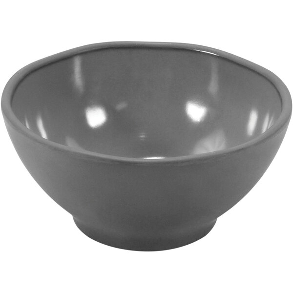 A Dalebrook charcoal gray melamine bowl on a white background.