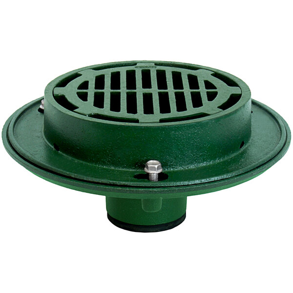 Josam 32104Z 9" Round Cast Iron Floor Drain with Cast Iron Grate and 4