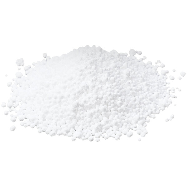 A pile of Five Star Chemicals Calcium Chloride white powder.