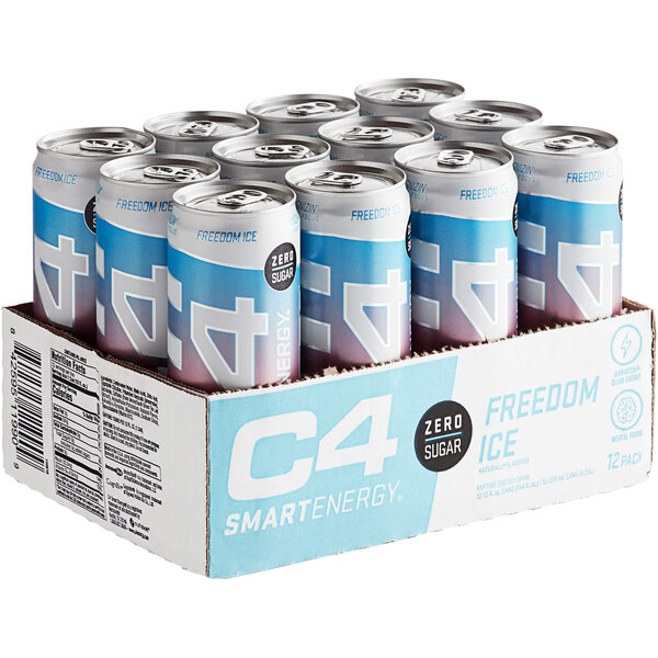 C4 SMART Energy Freedom Ice Energy Drink 12 fl. oz. Can 12/Case