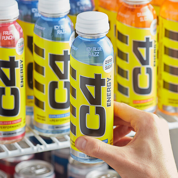 C4 Energy Icy Blue Razz Energy Drink 12 fl. oz. Bottle 12/Case