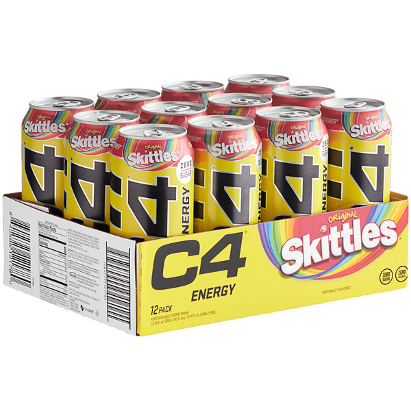 C4 Energy Skittles Energy Drink 16 fl. oz. Can 12/Case