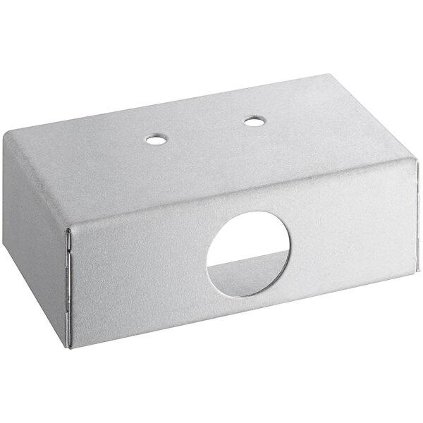 A white metal box with holes.