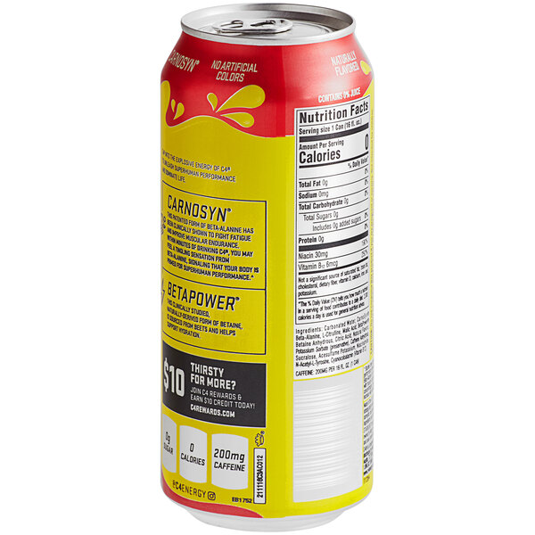 C4 Energy Cherry Starburst Energy Drink 16 fl. oz. Can 12/Case