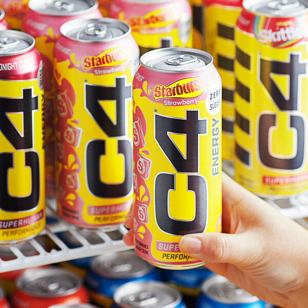 C4 Energy Strawberry Starburst Energy Drink 16 fl. oz. Can 12/Case