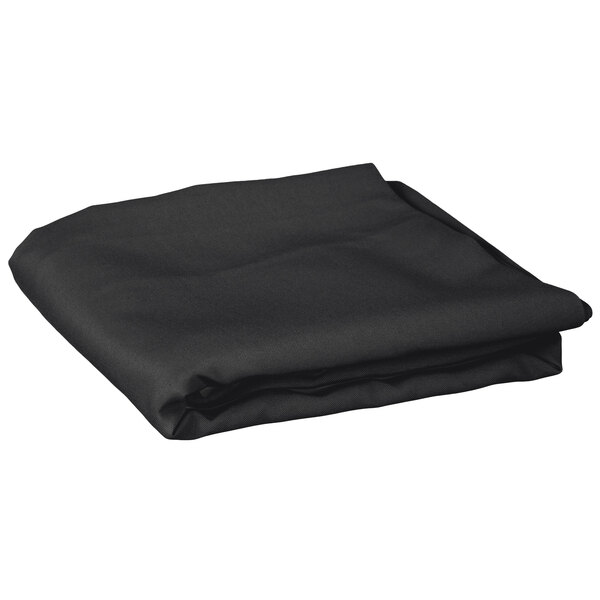 Intedge 64" Round Black 100 Polyester Hemmed Cloth Table Cover