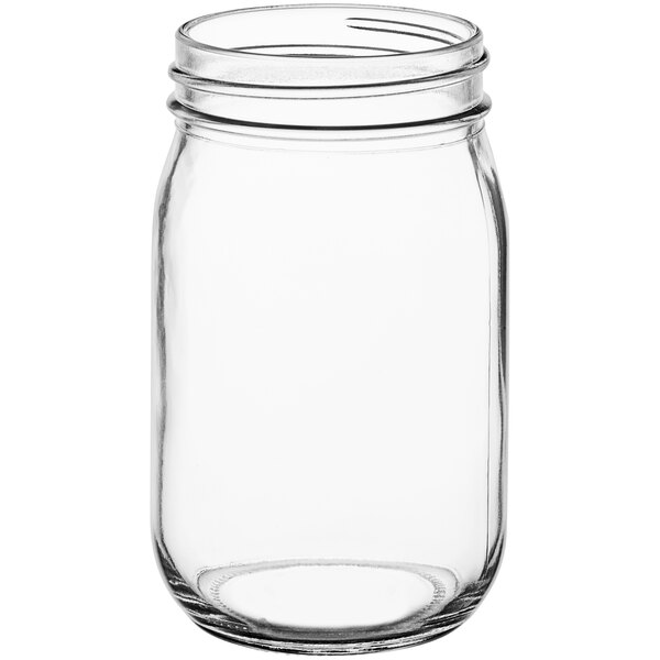 Acopa 16 oz. Mason Candle Jar with Handle & Lid - 12/Pack
