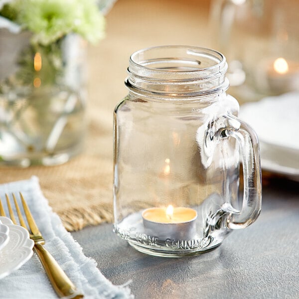 16 oz Glass Candle Jar with Flat Glass Lid