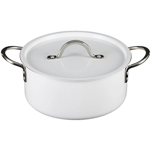 Bon Chef Country French X 4.3 Qt. Ombre White Sauce Pot with Cover