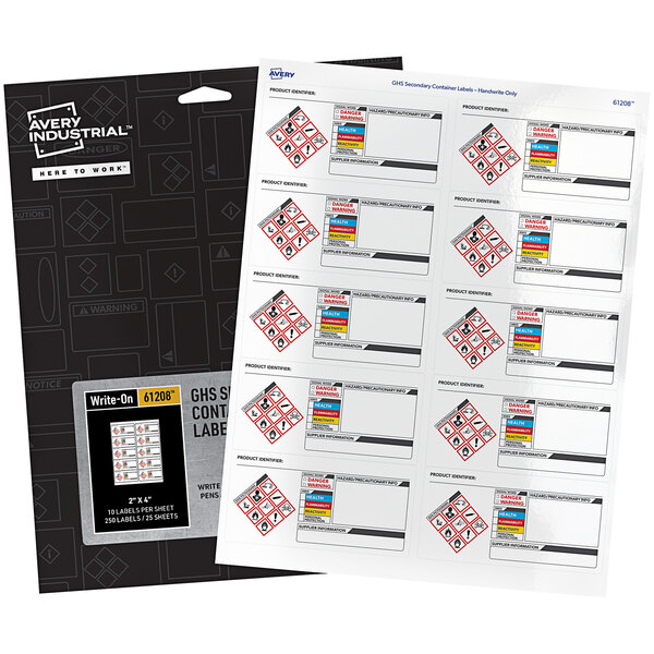 Avery Chemical Storage Labels (Pre-Printed, 250/Pack)