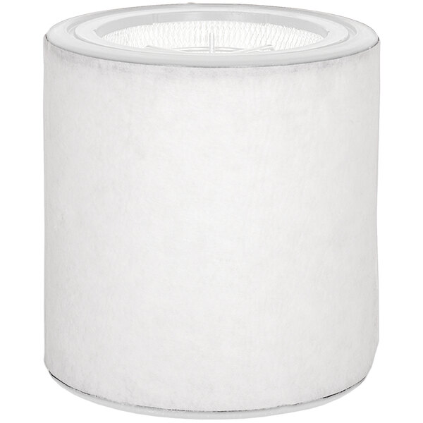 A white plastic cylinder with a clear plastic top.