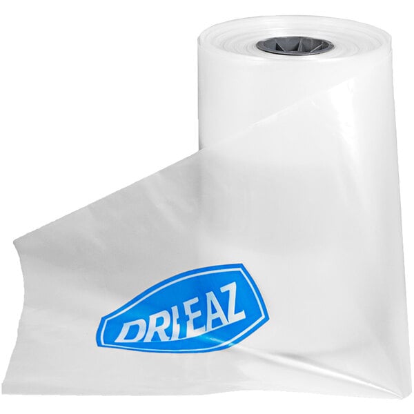 A white roll of plastic ducting with the words "Dri-Eaz" on it.