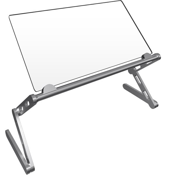 A white rectangular Hatco Flav-R-Shield portable sneeze guard with a metal frame.