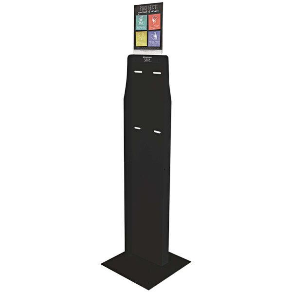 A black BOWMAN dual-sided floor stand with a vertical sign holder on top.