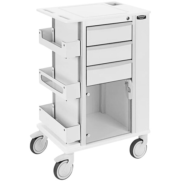 BOWMAN Dispensers White Rolling Storage Cart with 5" Casters CT2000000