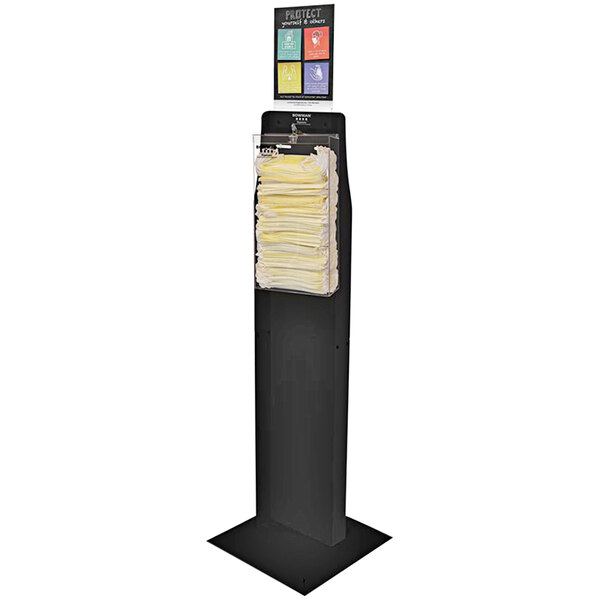 BOWMAN Dispensers Black Face Mask Bulk Dispenser with Vertical Sign