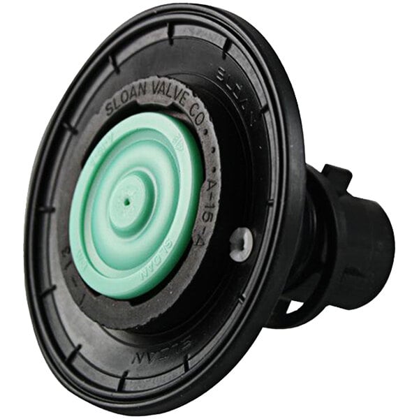 A close-up of a black and green Sloan SV-41-A diaphragm repair kit valve.