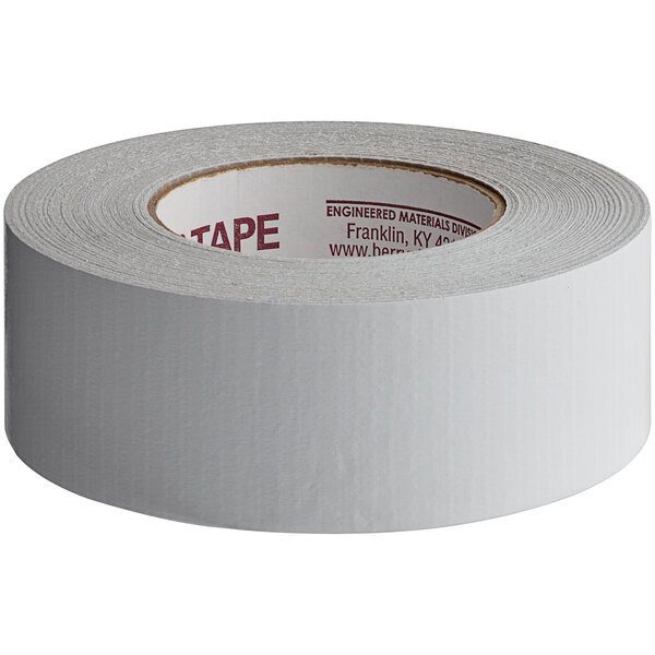 A roll of white Nashua duct tape with the word "tape" on it.