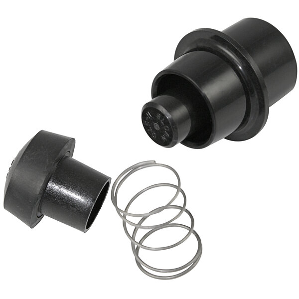 A black rubber seal and spring kit for a Sloan control stop assembly.
