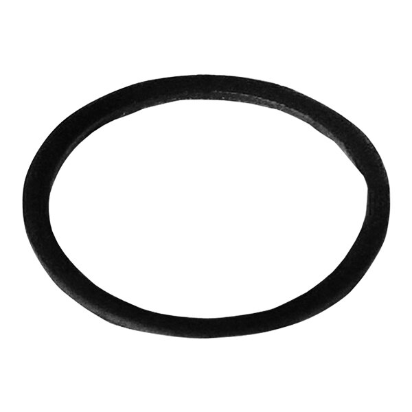 A black rubber slip joint gasket on a white background.