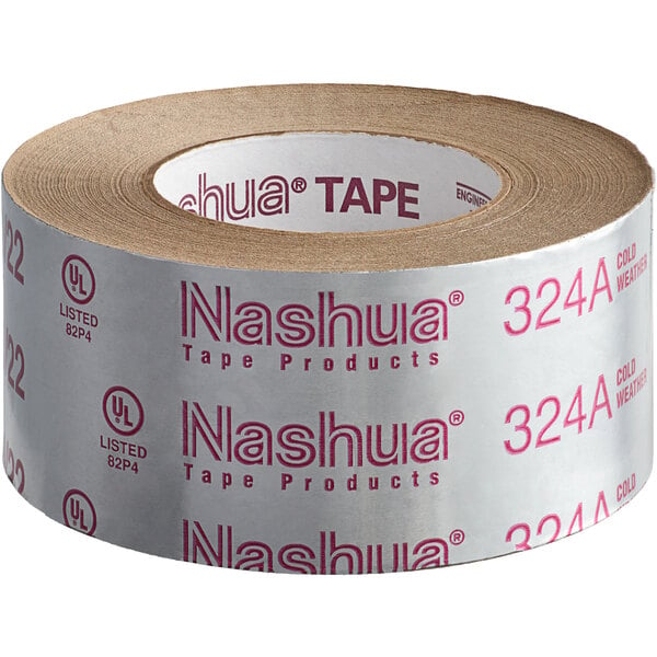A roll of Nashua silver foil tape with red text.